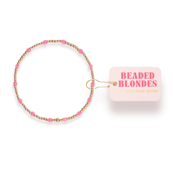 Beaded Blondes Hot Pink Dainty Poppi Bracelet