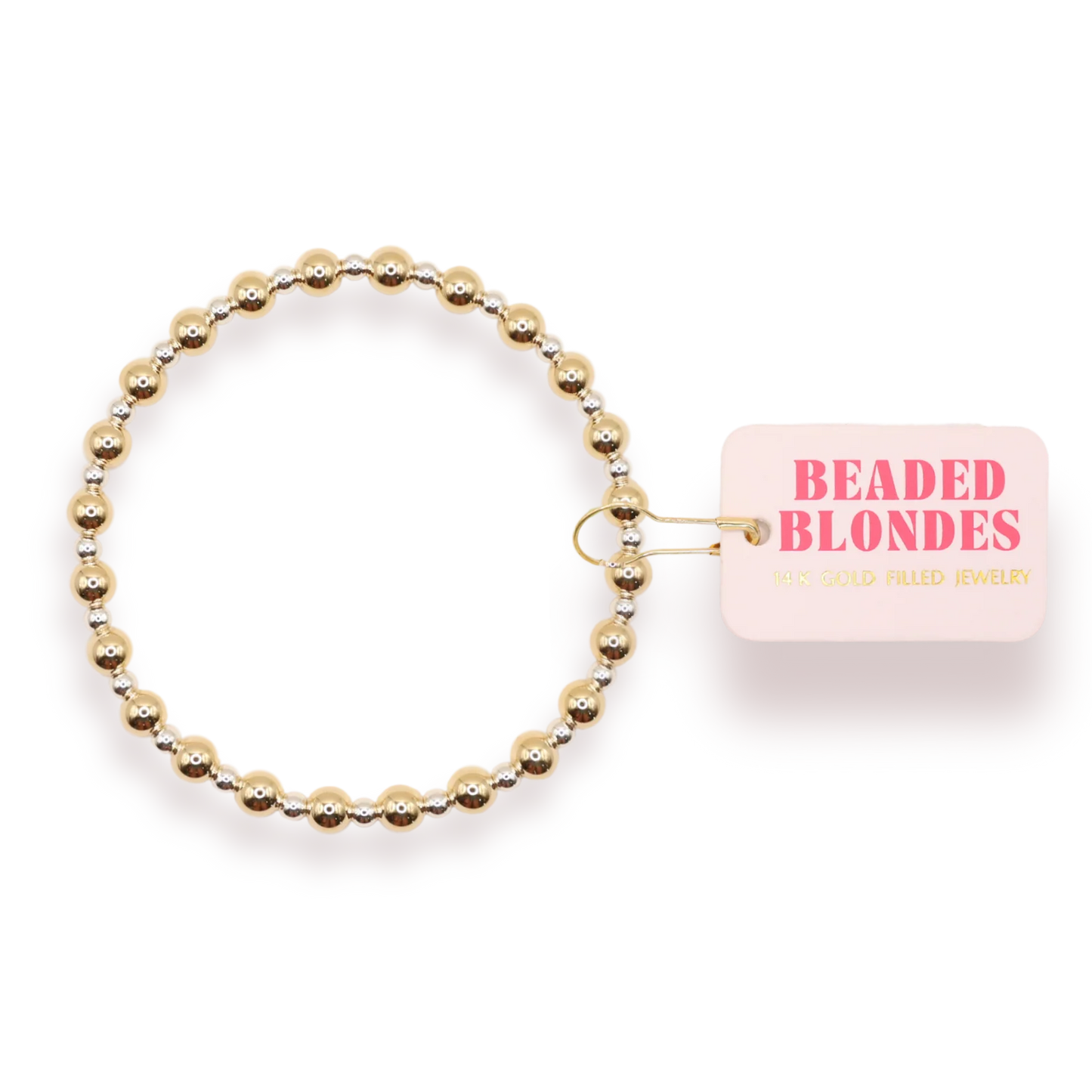 Beaded Blondes Katy Bracelet in Gold with Silver