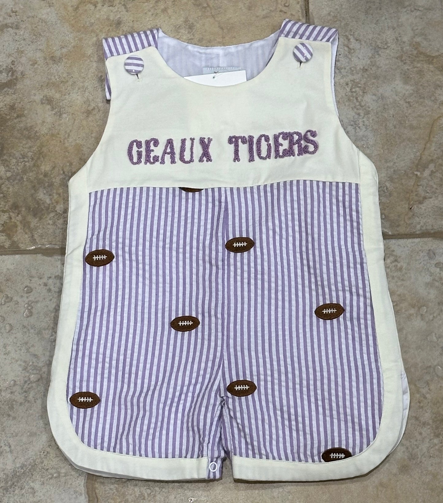 Tigers Embroidered Seersucker