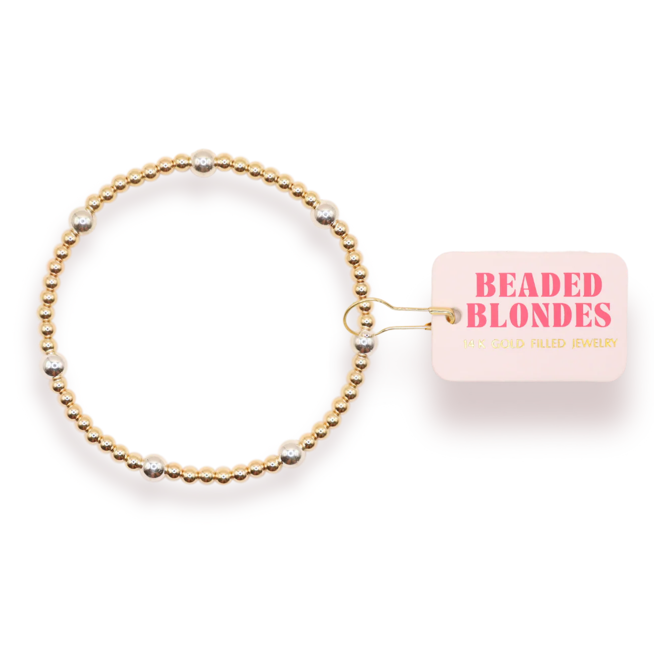 Beaded Blondes Olive Bracelet in Gold with Silver