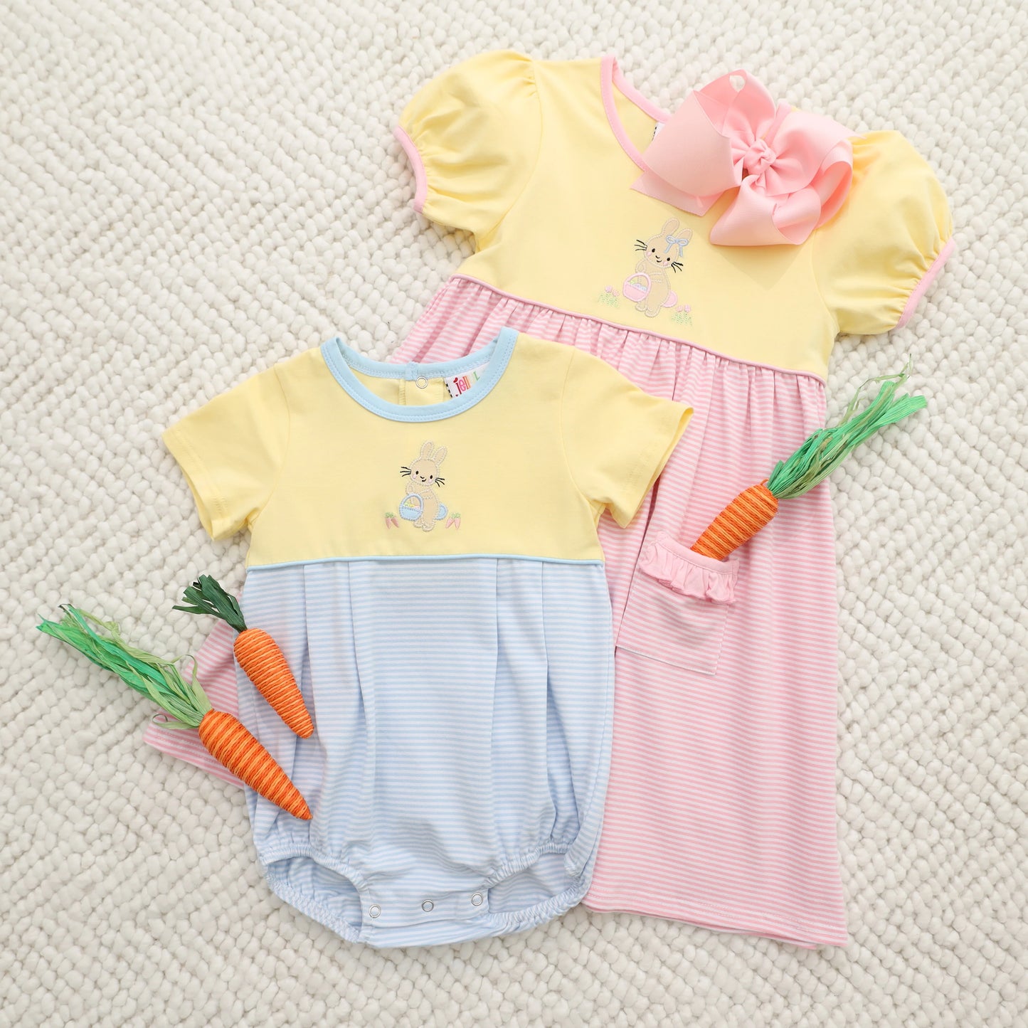 Hoppin' Down The Bunny Trail Ruffle Pocket Dress
