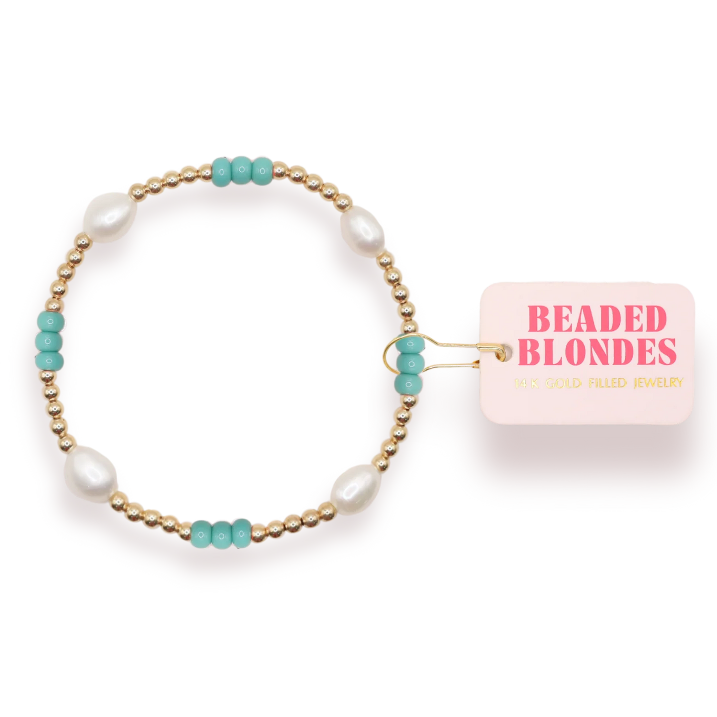 Beaded Blondes Turquoise Pearl Poppi Bracelet