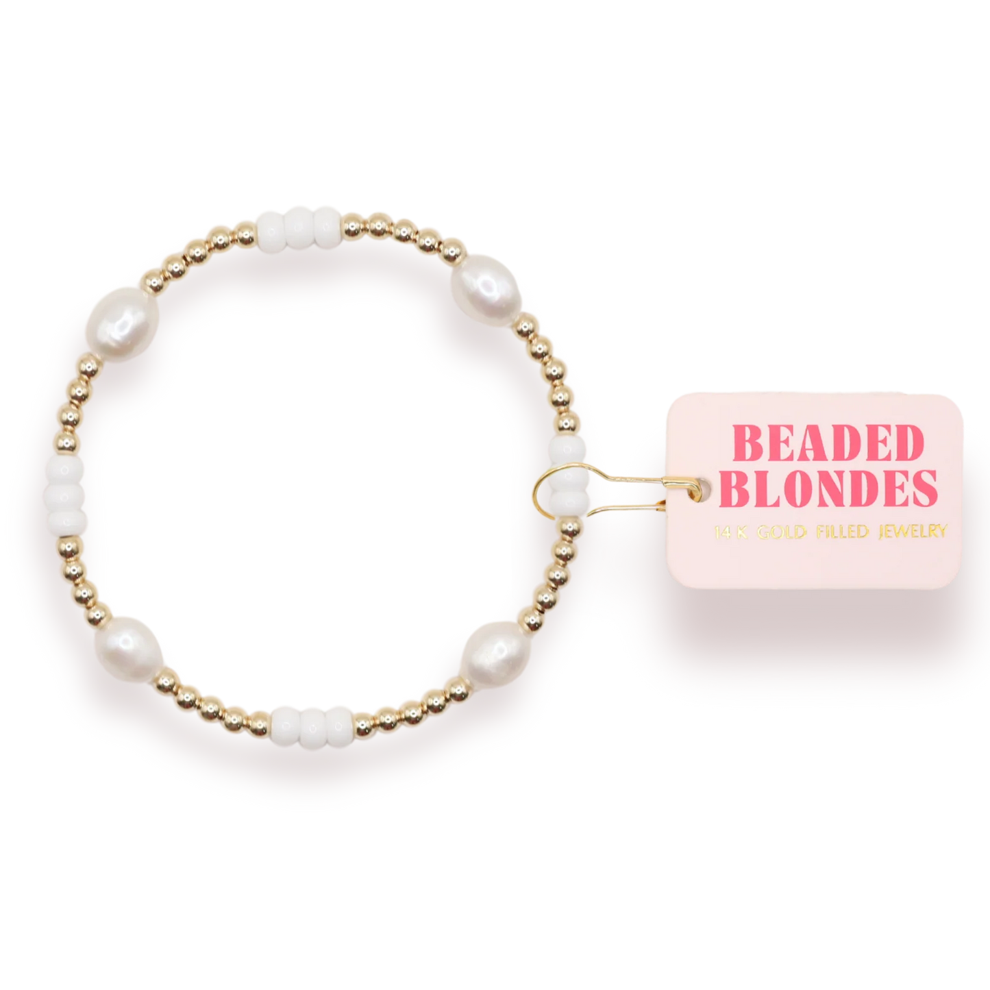 Beaded Blondes White Pearl Poppi Bracelet