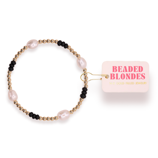 Beaded Blondes Black Pearl Poppi Bracelet