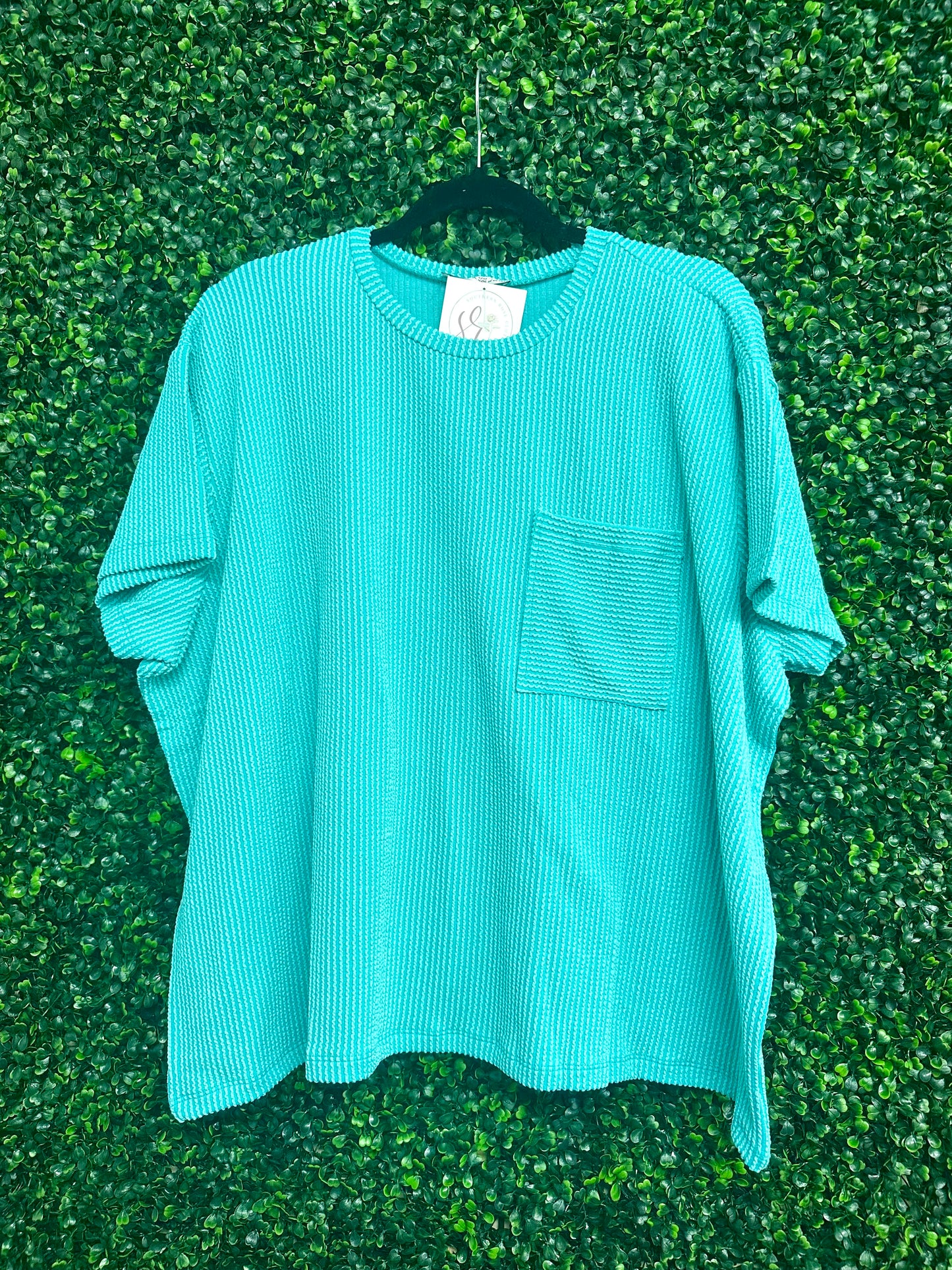 Mallory Ribbed  Pocket Top