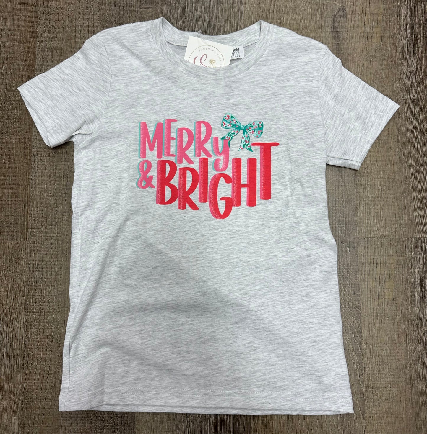 Merry & Bright Bow Youth Tee
