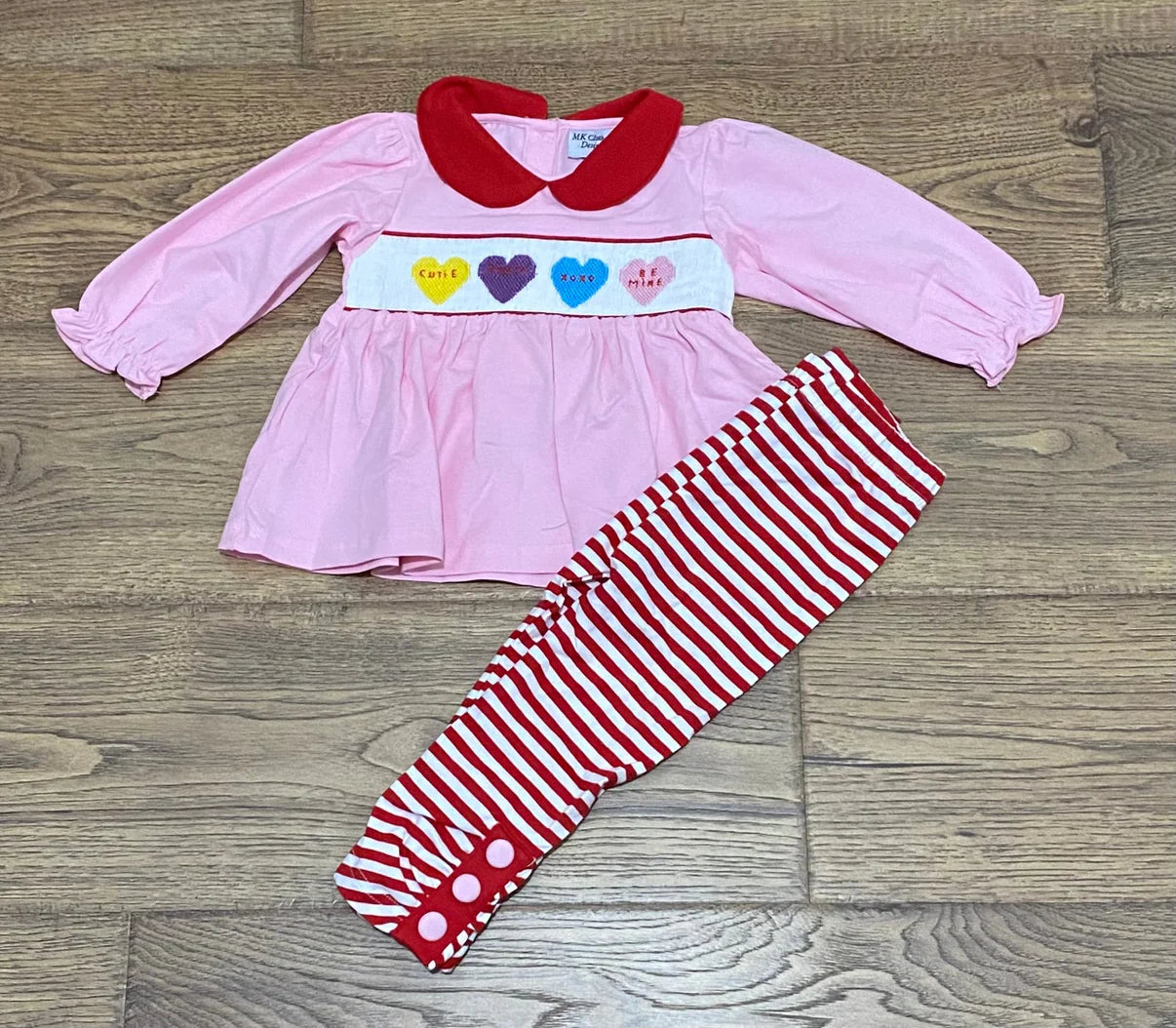 Conversation Hearts Smocked Legging Set