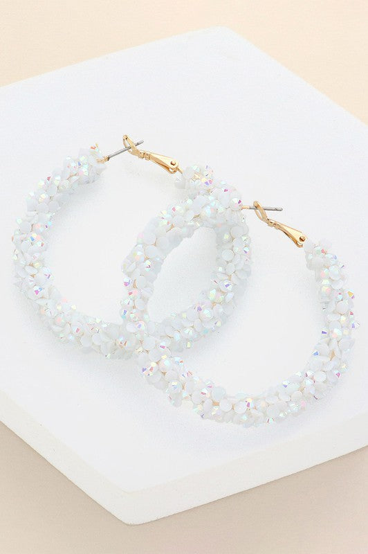 Blissful Beaded Hoop Earrings