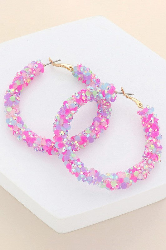 Blissful Beaded Hoop Earrings