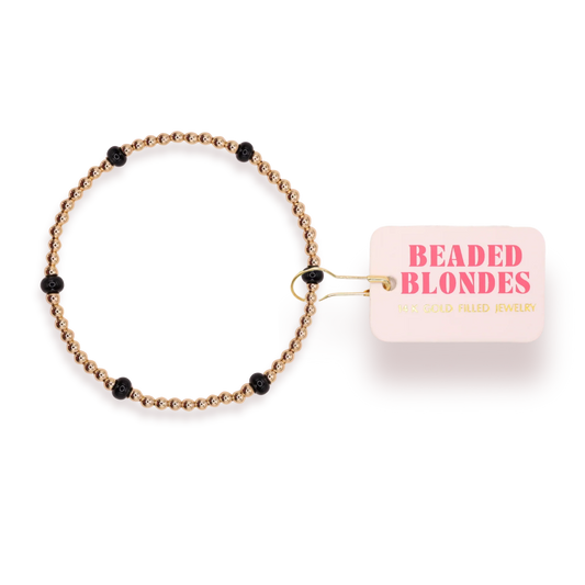 Beaded Blondes Black Poppi Bracelet
