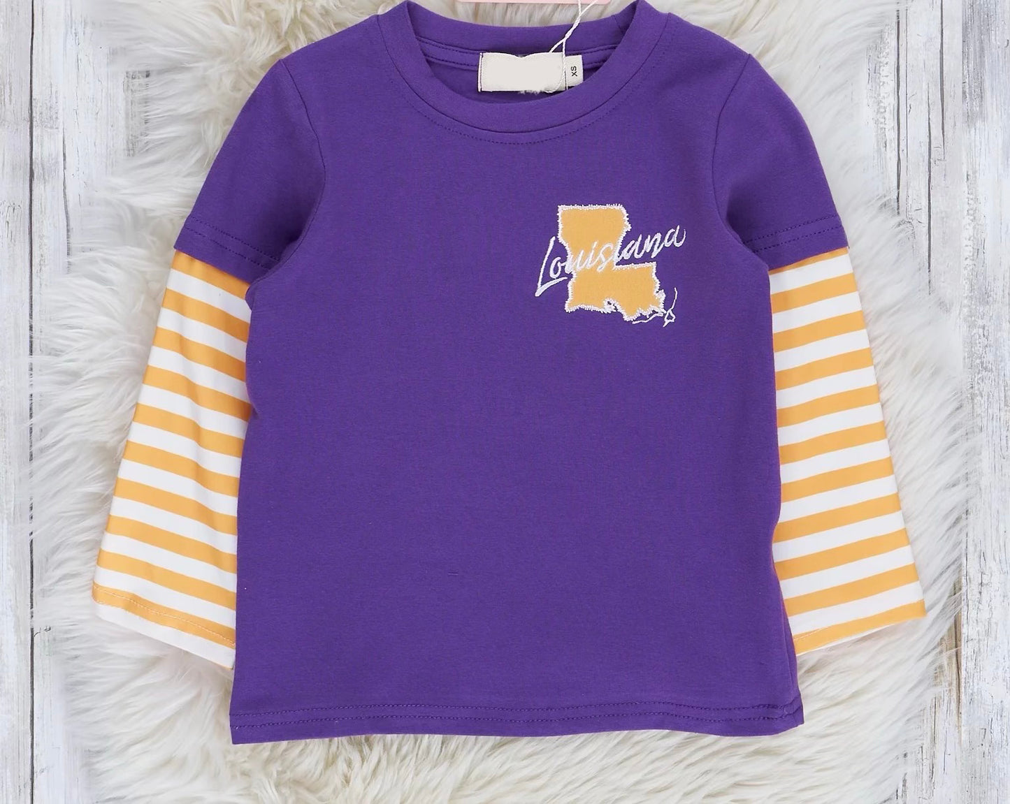 LA Purple Stripe Raglan Top