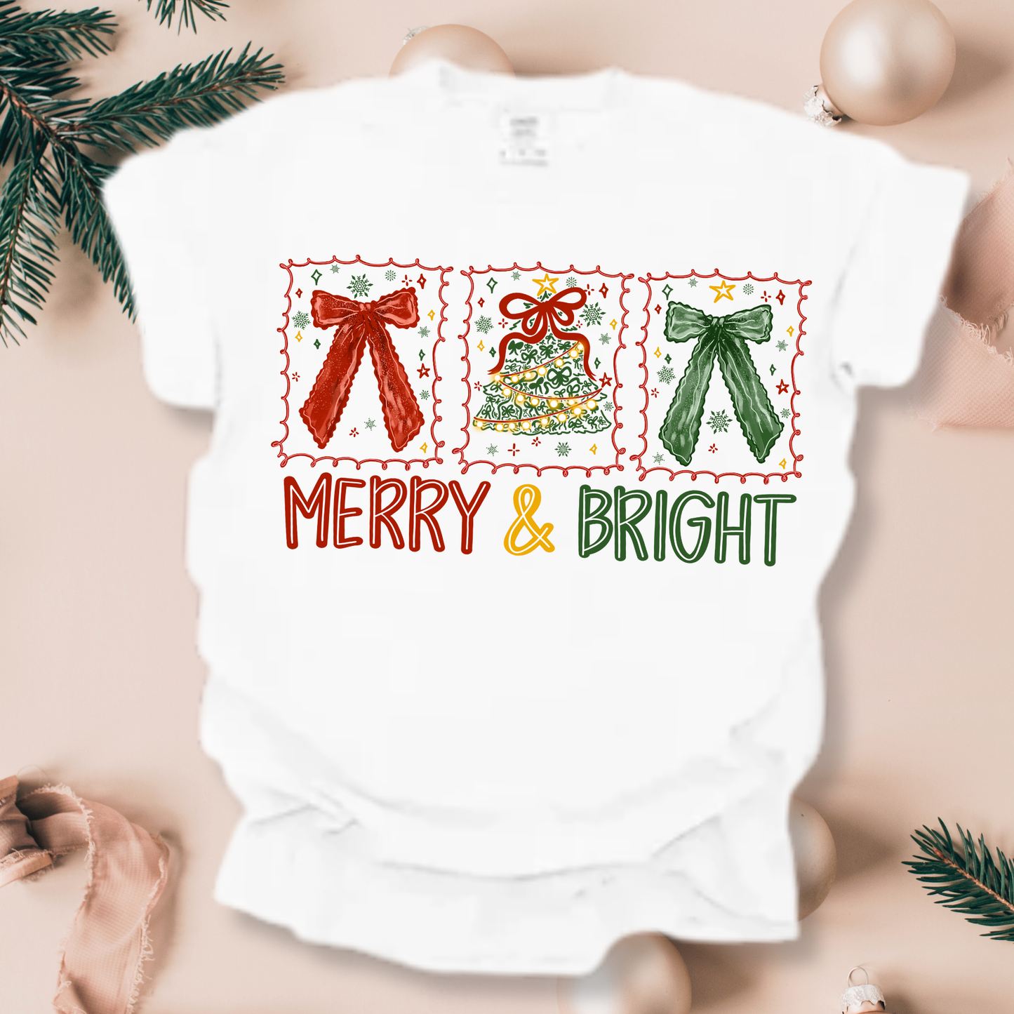 Merry & Bright Red Tee