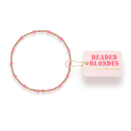 Beaded Blondes Hot Pink Dainty Poppi Bracelet
