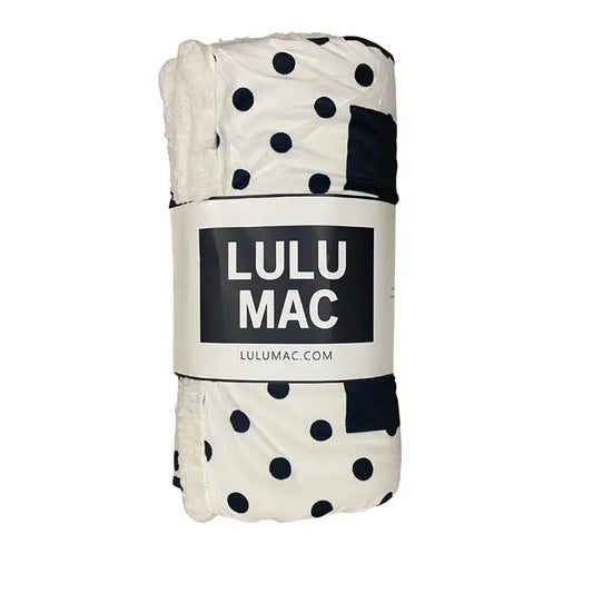 Lulu Mac Blanket - White/Black Dots