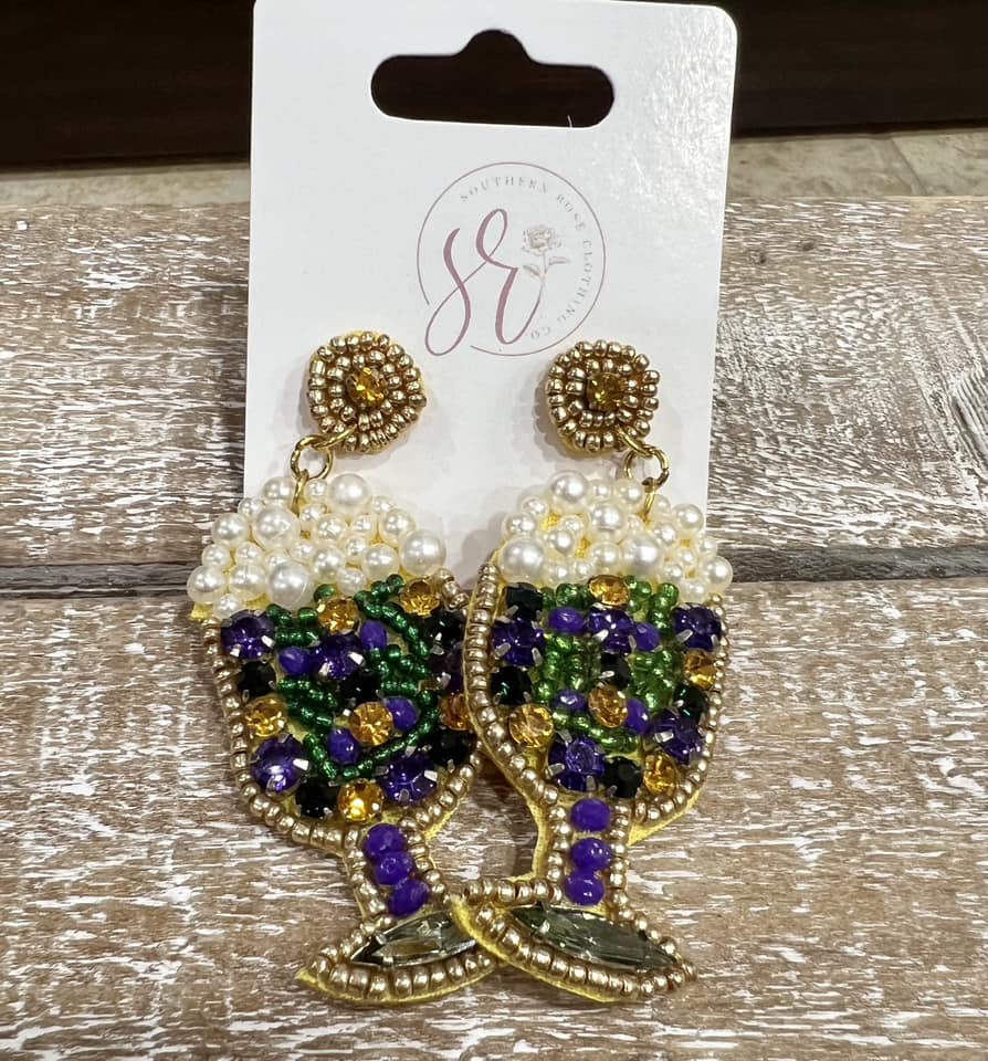 Mardi Champagne Beaded Earring