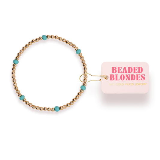 Beaded Blondes Turquoise Poppi Bracelet