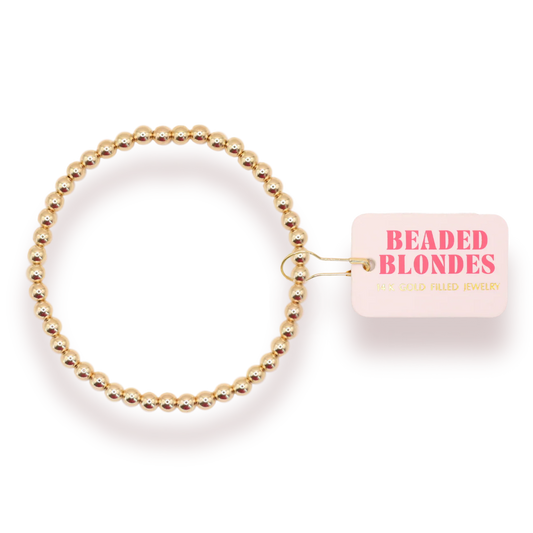 Beaded Blondes 4MM Gold Beaded Bracelet