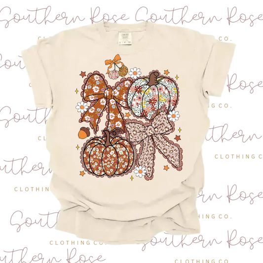 Fall Pumpkin & Bow Tee