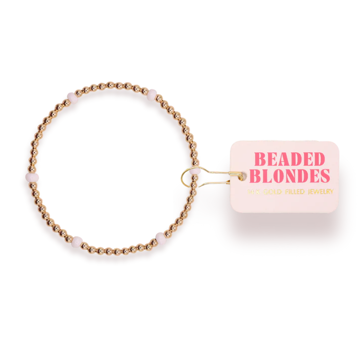 Beaded Blondes White Poppi Bracelet