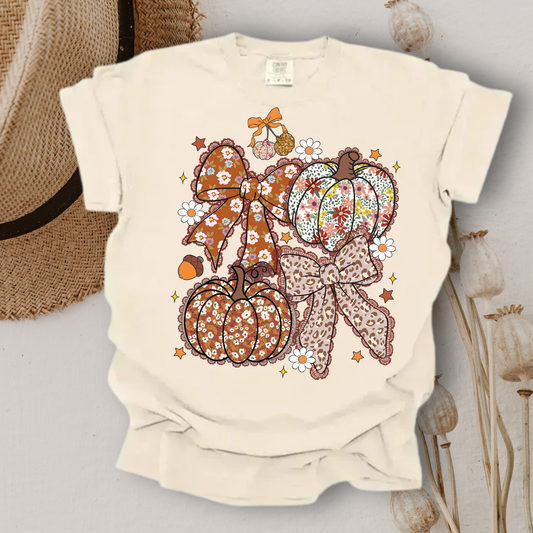 Fall Pumpkin & Bow Tee