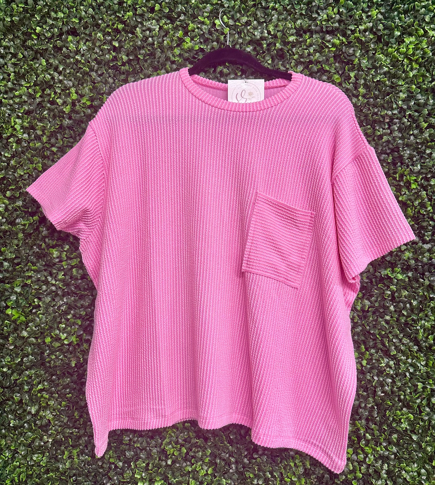 Mallory Ribbed  Pocket Top