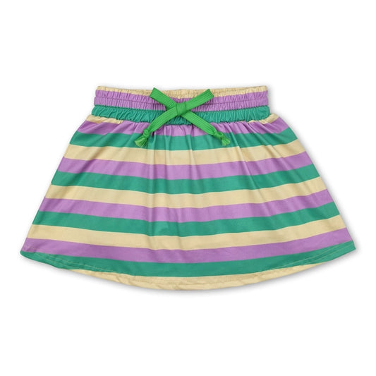 Littles Stripped Mardi Gras Skort
