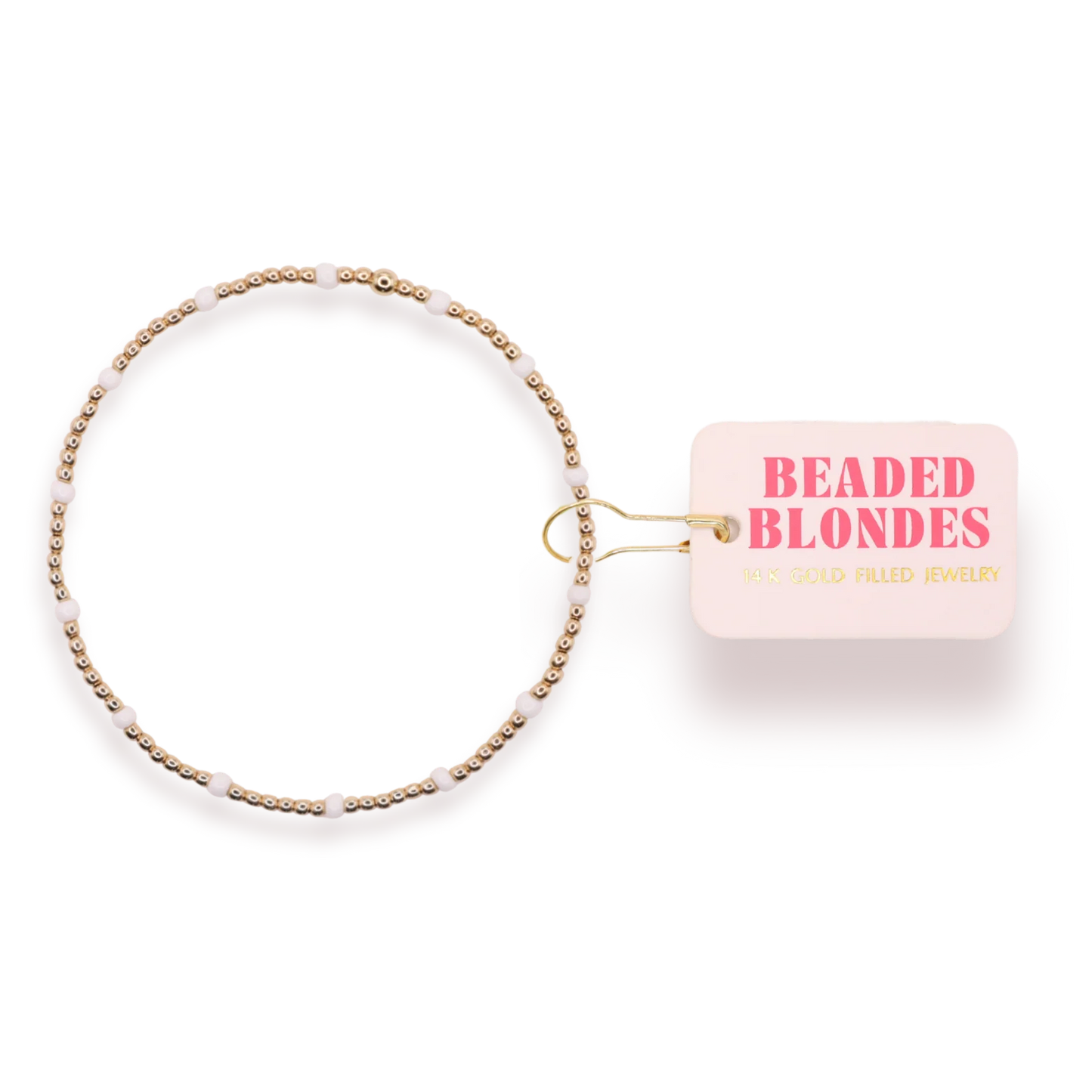 Beaded Blondes White Dainty Poppi Bracelet