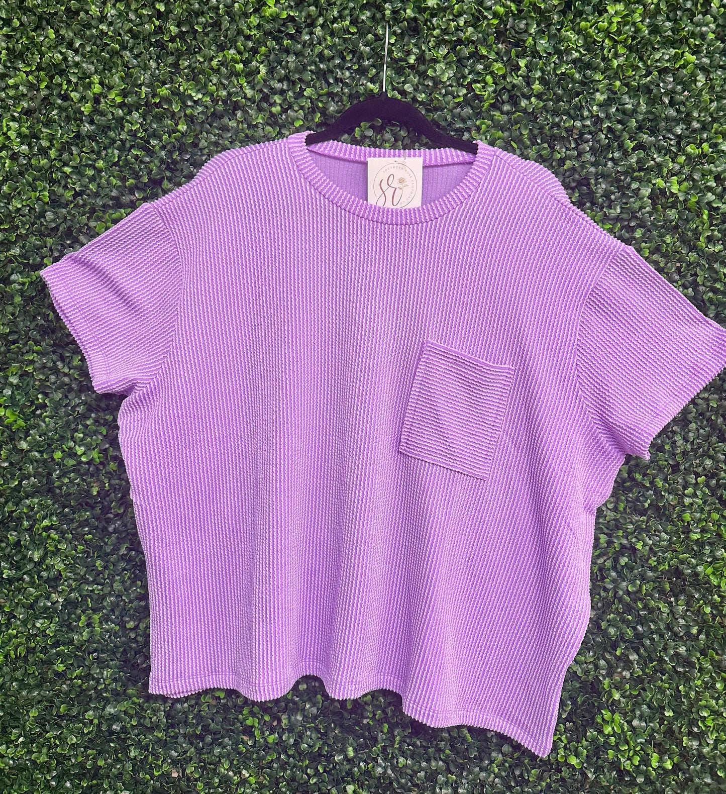 Mallory Ribbed  Pocket Top