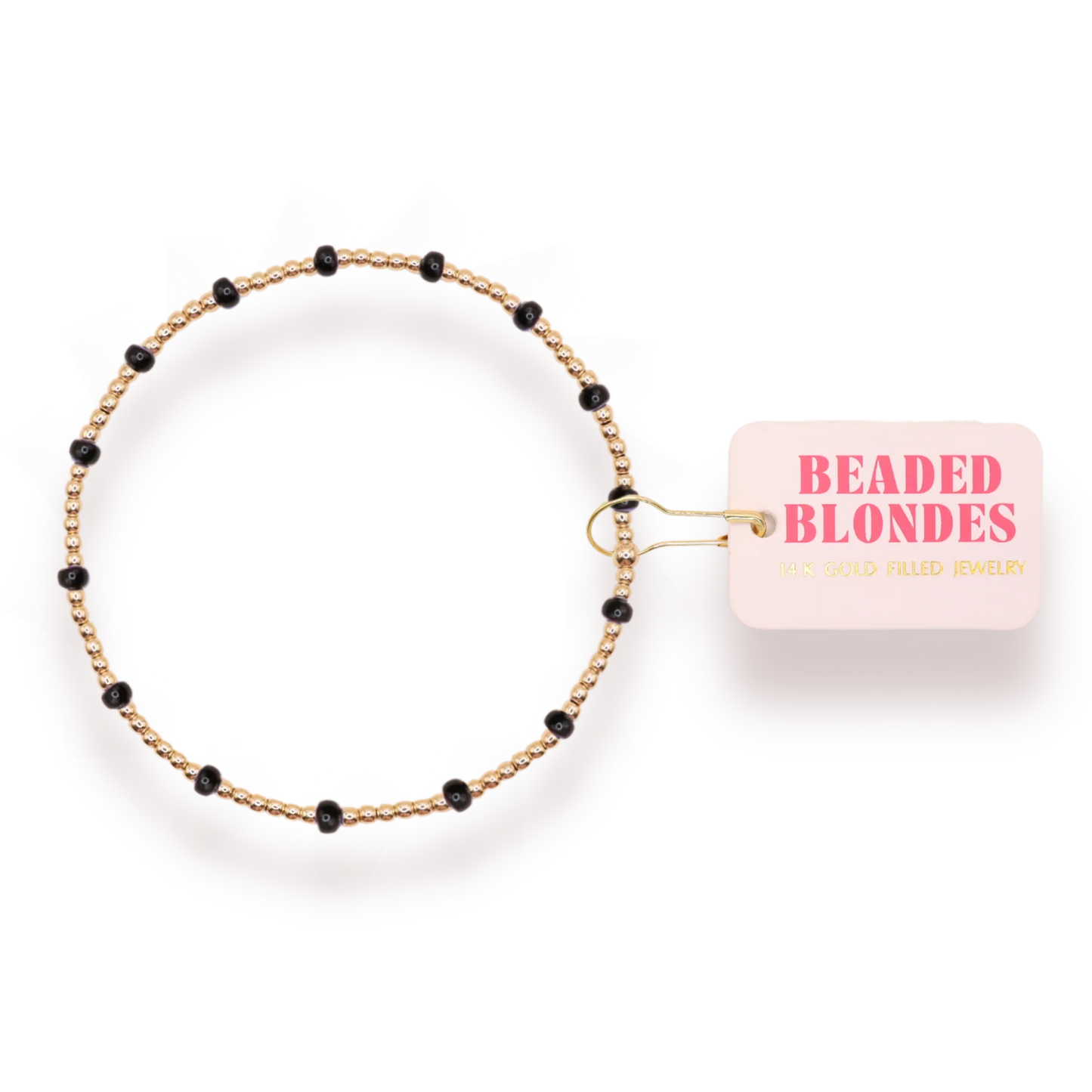 Beaded Blondes Black Dainty Poppi Bracelet
