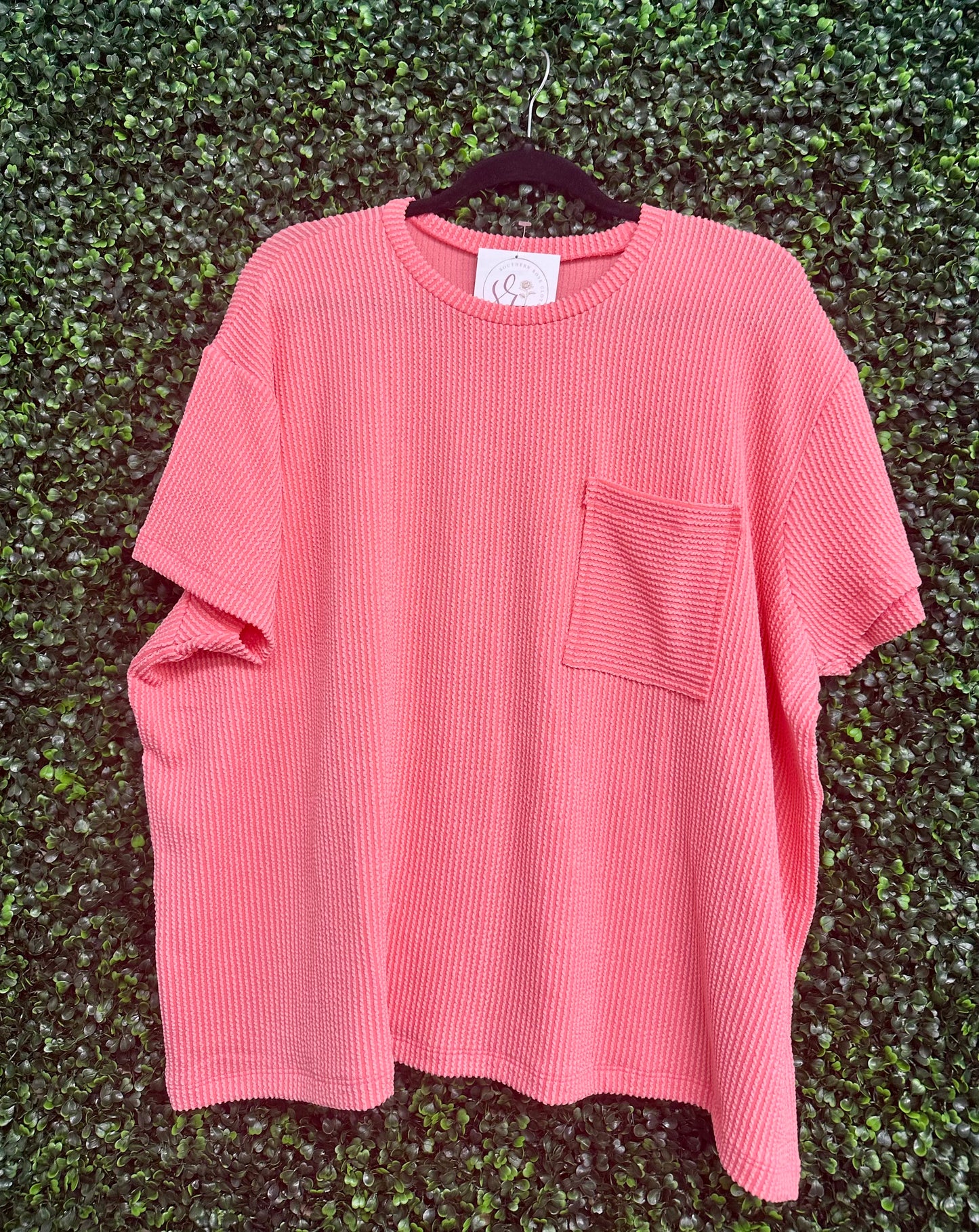 Mallory Ribbed  Pocket Top