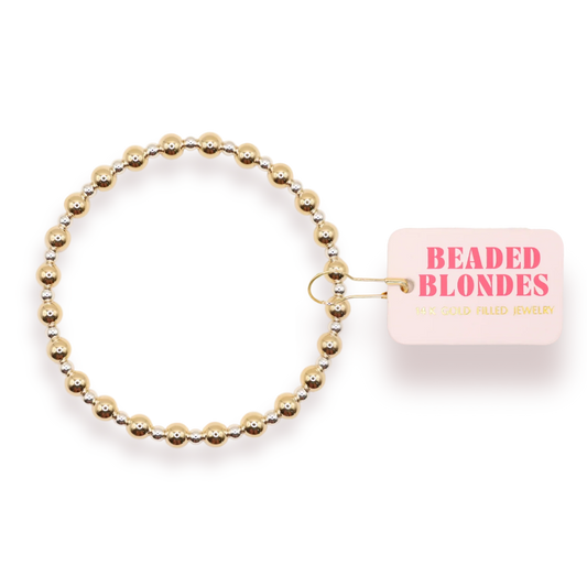 Beaded Blondes Katy Bracelet in Gold with Silver