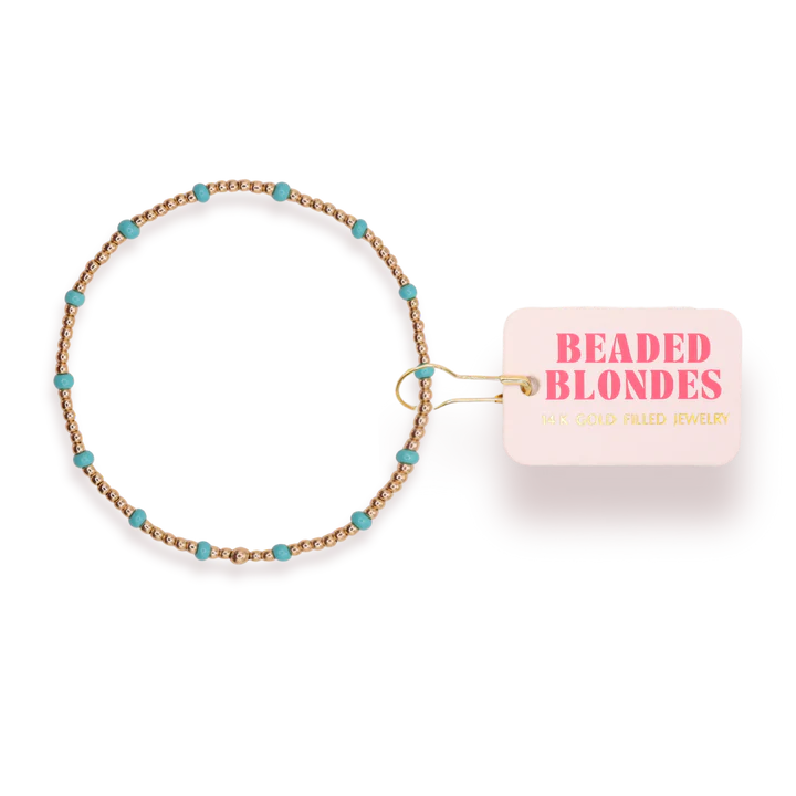 Beaded Blondes Turquoise Dainty Poppi Bracelet