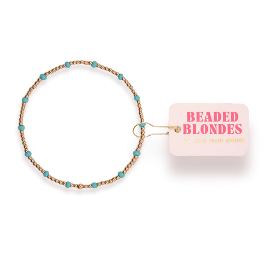 Beaded Blondes Turquoise Dainty Poppi Bracelet