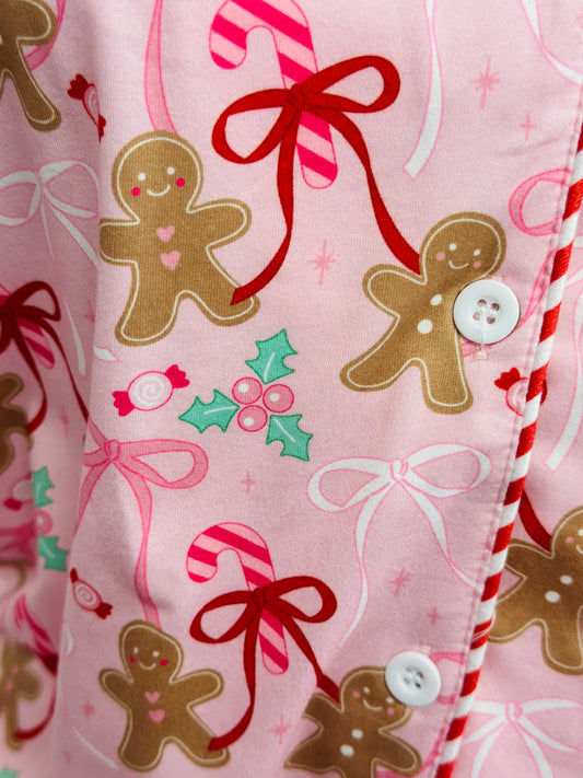 Sweet Gingerbread Bow Pajama Set