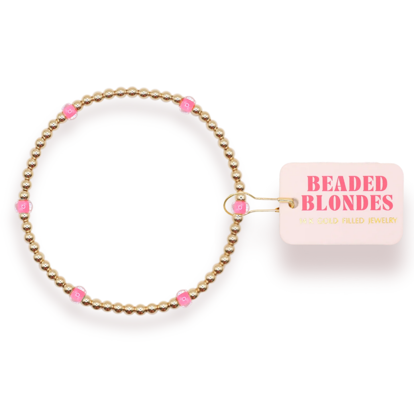 Beaded Blondes Hot Pink Poppi Bracelet