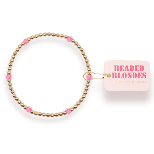Beaded Blondes Hot Pink Poppi Bracelet