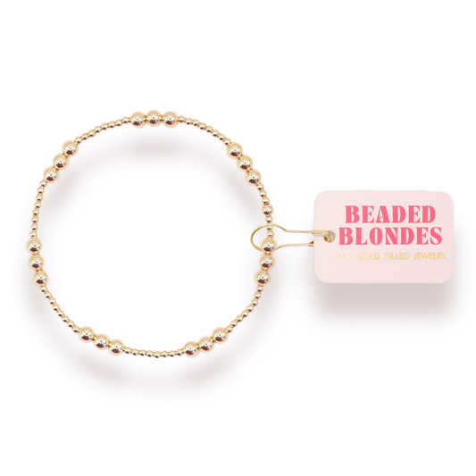 Beaded Blondes ILY Bracelet in Gold