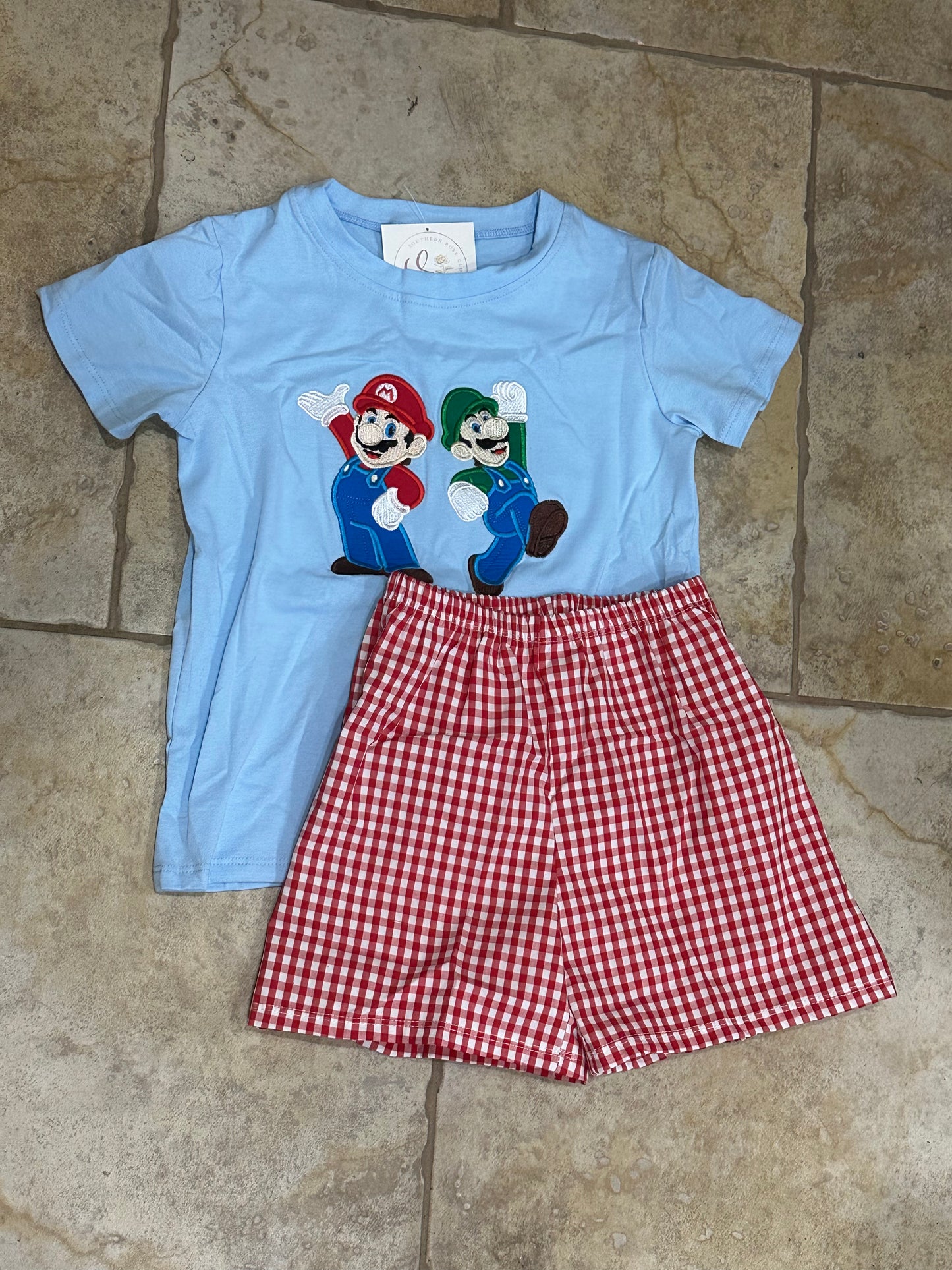 Super Mario Appliqué Short Set