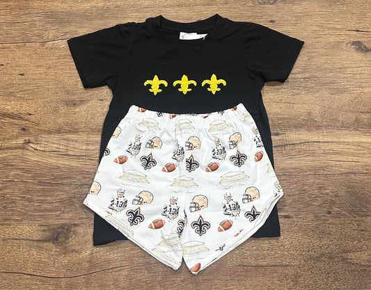 Black & Gold Game Day French Knot Collection