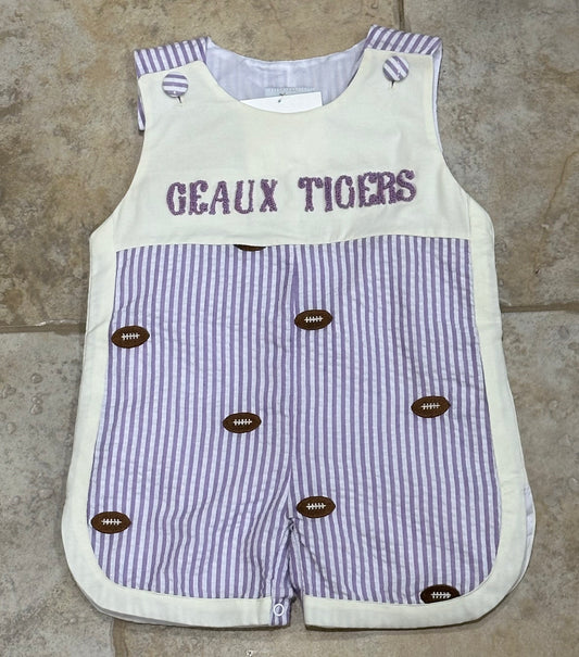 Tigers Embroidered Seersucker