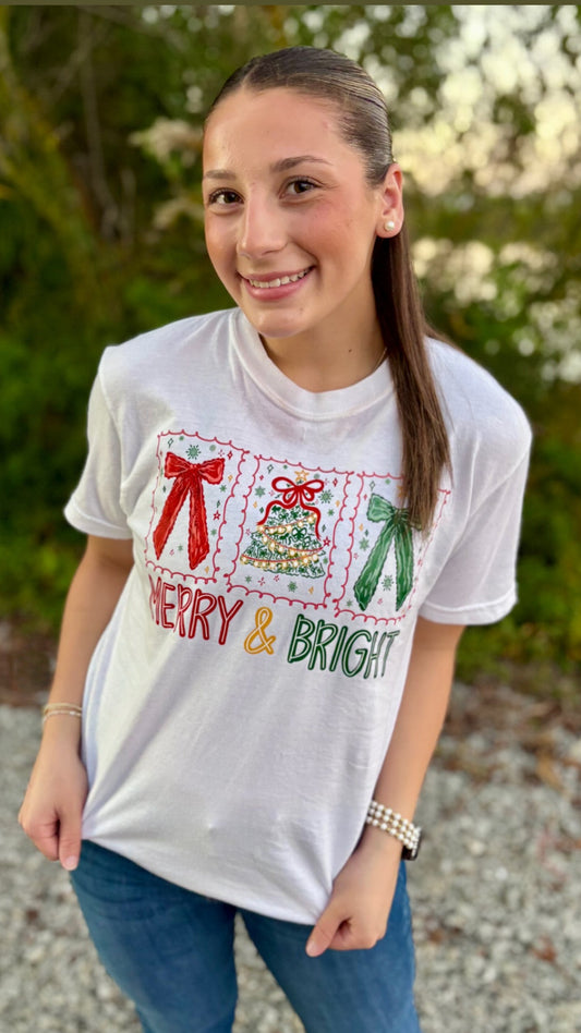 Merry & Bright Red Tee