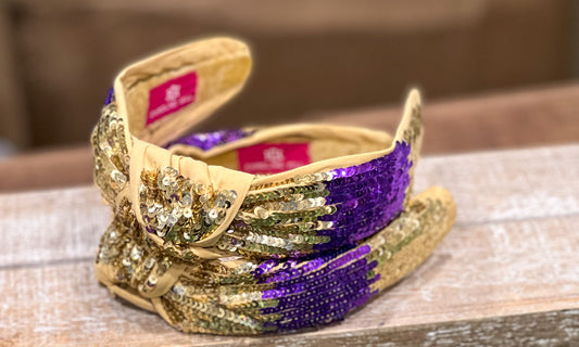 Purple and Gold Sequence Headband