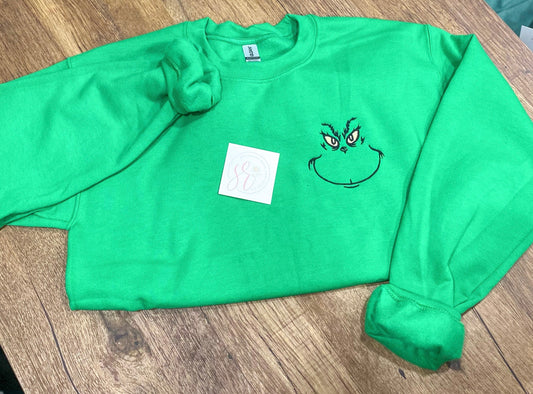 You're A Mean One Embroidered Sweatshirt