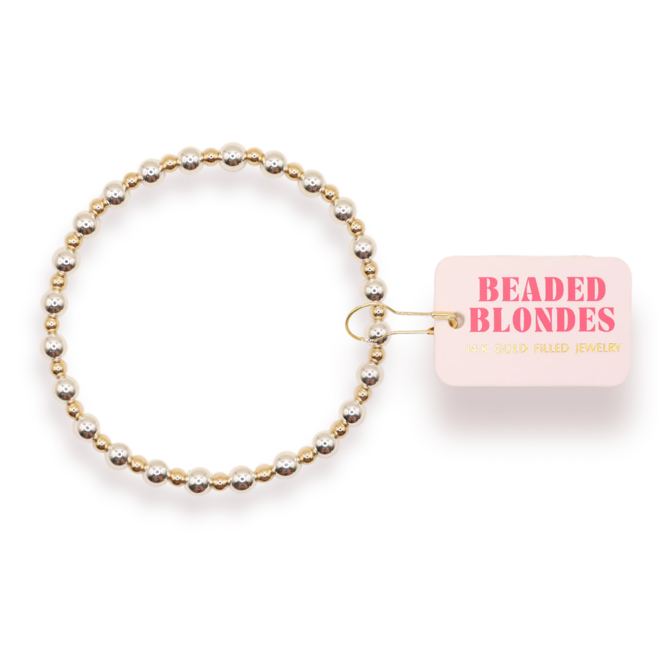 Beaded Blondes Katy Bracelet in Silver with Gold