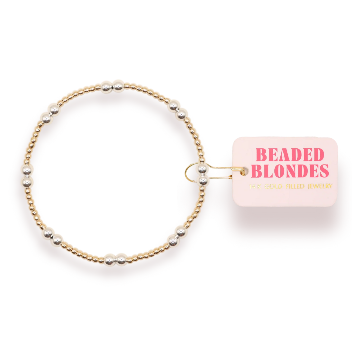 Beaded Blondes Leah Bracelet in Gold with Silver