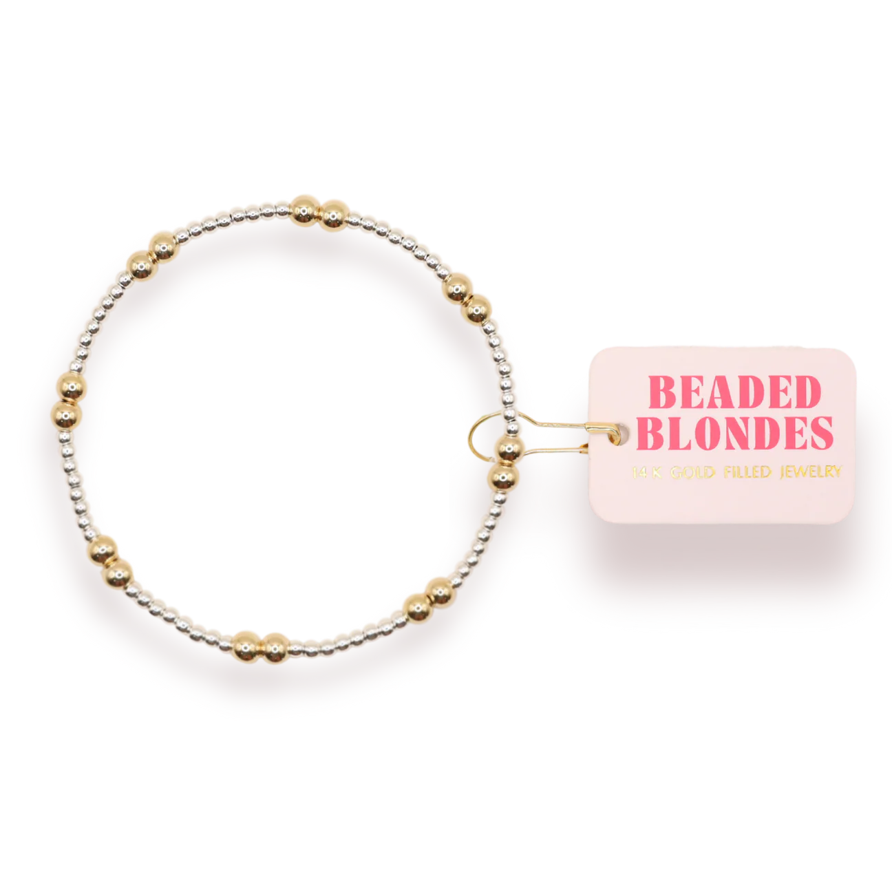 Beaded Blondes Leah Bracelet in Silver with Gold