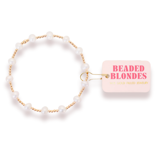 Beaded Blondes Lolo Pearl Bracelet in Gold