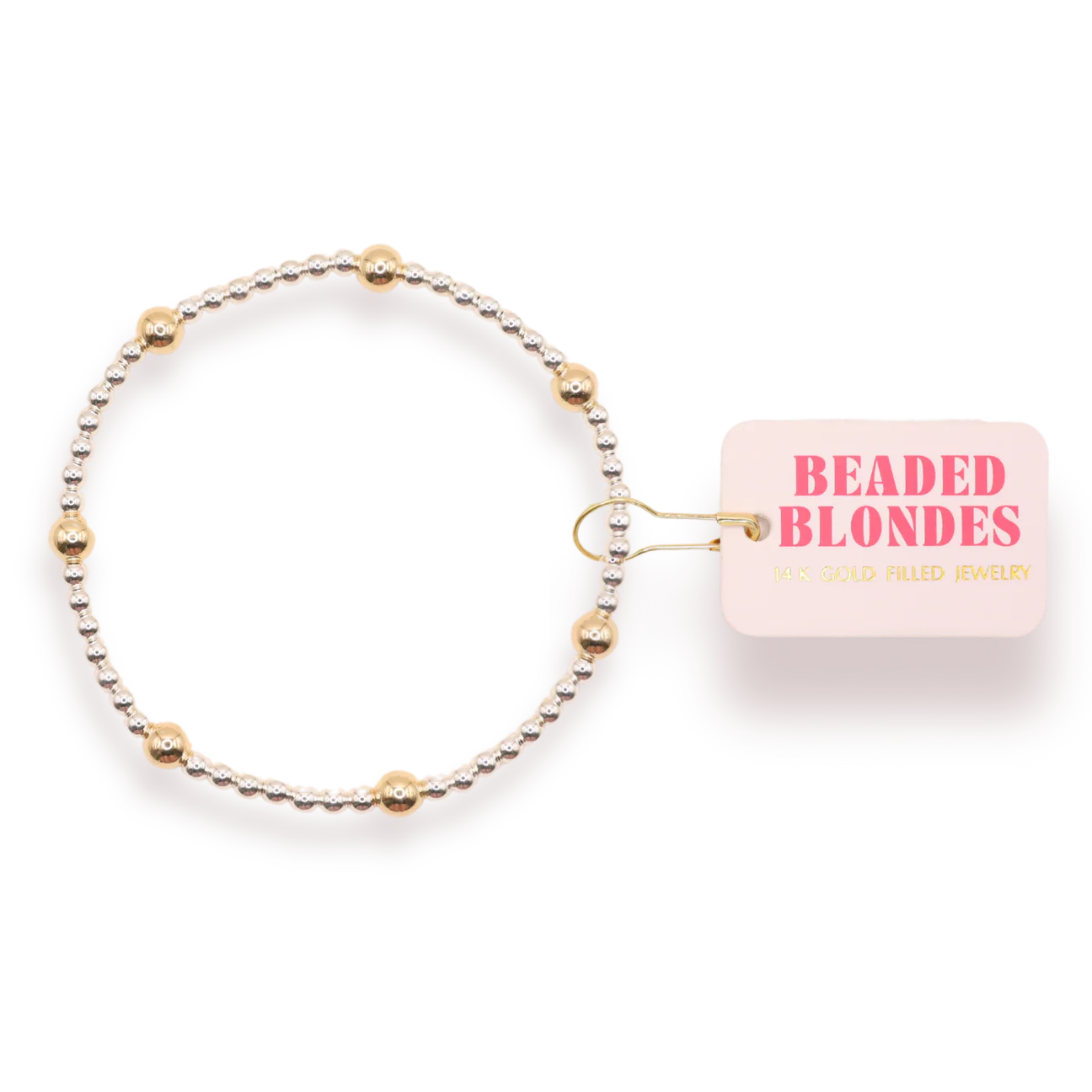 Beaded Blondes Olive Bracelet in Silver with Gold