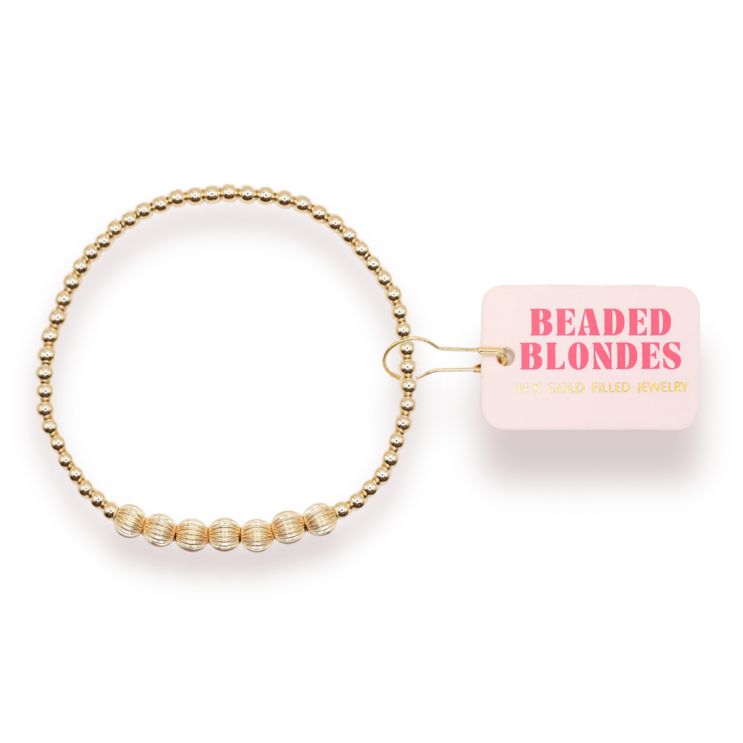 Beaded Blondes Lucky Fluted Bracelet in Gold