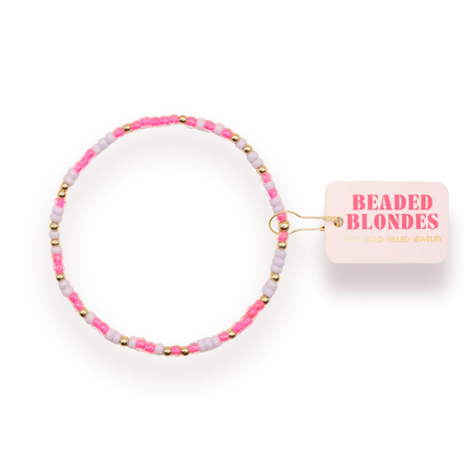 Beaded Blondes Hot Pink & Lilac Sprinkle Bracelet